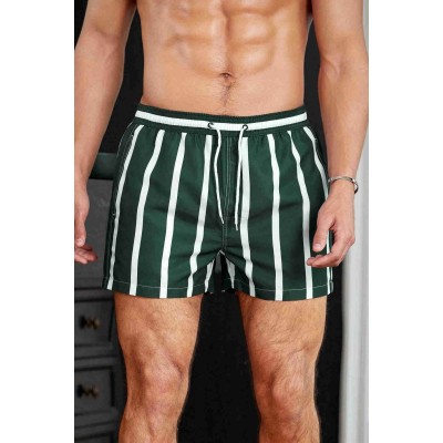 Αngelsin ανδρικό Basic μαγιό με ριγέ πράσινο χρώμα 1 τεμ MS3410