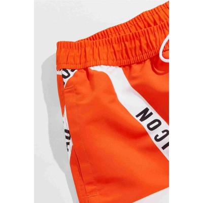 Angelsin Μαγιό Σορτσάκι ανδρικό με στάμπα και κορδόνι Πορτοκαλί 1 τεμ MS3409