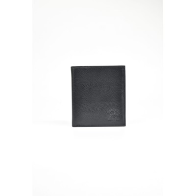 David Polo Ανδρικό Πορτοφόλι & Θήκη Κάρτας με δύο θήκες Μαύρο
