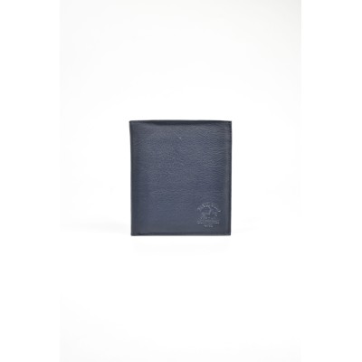 David Polo Ανδρικό Πορτοφόλι & Θήκη Κάρτας με δύο θήκες Μπλε