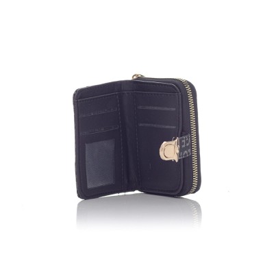 David Polo David Polo Γυναικείο Πορτοφόλι με δυο θήκες  και χρυσό κούμπωμα Μαύρο David Polo David Polo Γυναικείο Πορτοφόλι με δυο θήκες  και χρυσό κούμπωμα Μαύρο