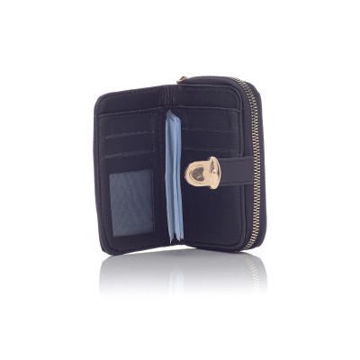 David Polo Γυναικείο Πορτοφόλι με χρυσά αξεσουάρ Μαύρο David Polo Γυναικείο Πορτοφόλι με χρυσά αξεσουάρ Μαύρο