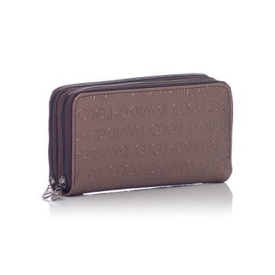 David Polo Γυναικείο Πορτοφόλι με δύο θήκες Χάλκινο David Polo Γυναικείο Πορτοφόλι με δύο θήκες Χάλκινο