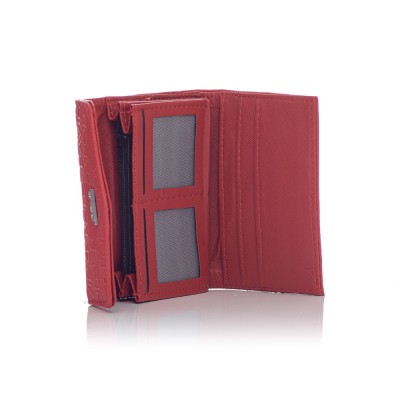 David Polo Γυναικείο Πορτοφόλι κλείσιμο τύπου φάκελος Κόκκινο David Polo Γυναικείο Πορτοφόλι κλείσιμο τύπου φάκελος Κόκκινο