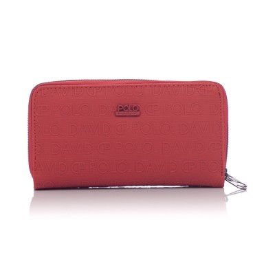 David Polo Γυναικείο Πορτοφόλι με δύο θήκες Κόκκινο David Polo Γυναικείο Πορτοφόλι με δύο θήκες Κόκκινο