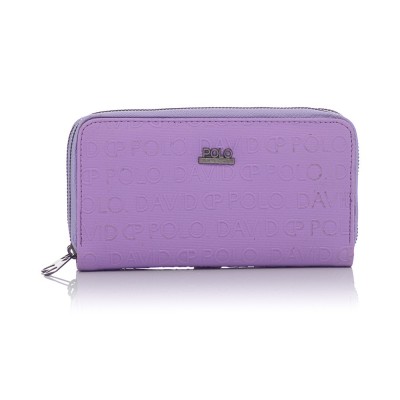 David Polo Γυναικείο Πορτοφόλι με δύο θήκες Λιλά David Polo Γυναικείο Πορτοφόλι με δύο θήκες Λιλά