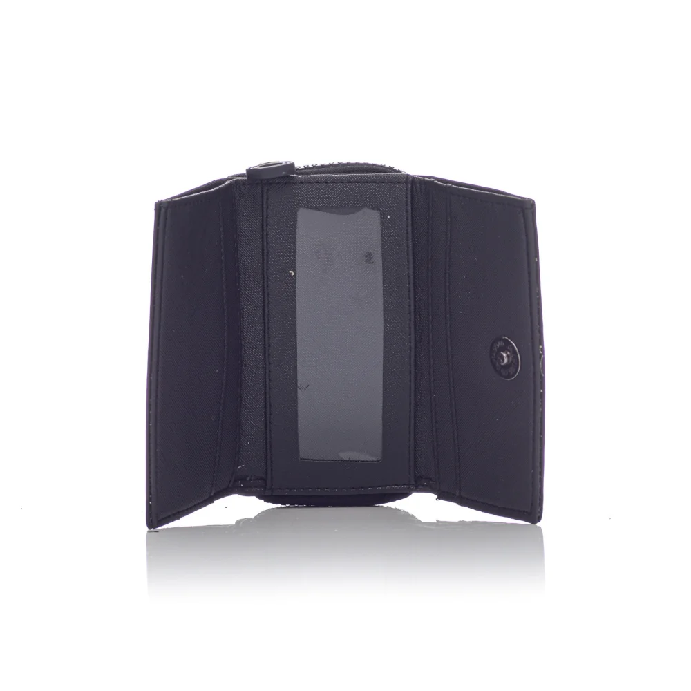 David Polo Γυναικείο Πορτοφόλι με δύο θήκες Μαύρο DVP845-BLK