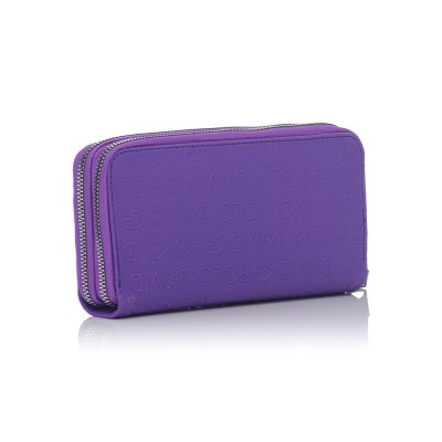 David Polo Γυναικείο Πορτοφόλι με δύο θήκες Μωβ David Polo Γυναικείο Πορτοφόλι με δύο θήκες Μωβ