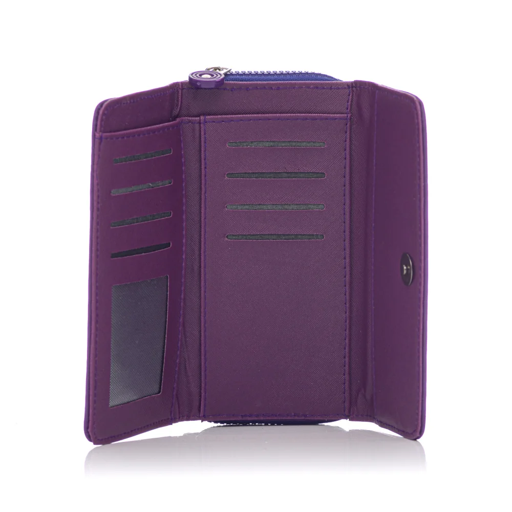 David Polo Γυναικείο Πορτοφόλι με δύο θήκες Μωβ DVP830-PURP David Polo Γυναικείο Πορτοφόλι με δύο θήκες Μωβ DVP830-PURP