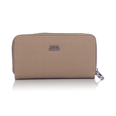 David Polo Γυναικείο Πορτοφόλι με δύο θήκες Μπεζ David Polo Γυναικείο Πορτοφόλι με δύο θήκες Μπεζ
