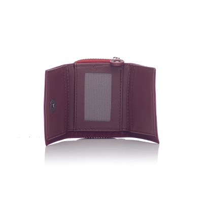 David Polo Γυναικείο Πορτοφόλι κλείσιμο με καπάκι Μπορντό David Polo Γυναικείο Πορτοφόλι κλείσιμο με καπάκι Μπορντό