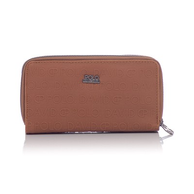 David Polo Γυναικείο Πορτοφόλι με δύο θήκες Ταμπά David Polo Γυναικείο Πορτοφόλι με δύο θήκες Ταμπά