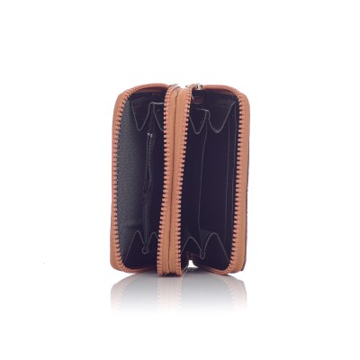 David Polo Γυναικείο Πορτοφόλι ύφασμα με σχέδιο κ΄ύκλους Ταμπά David Polo Γυναικείο Πορτοφόλι ύφασμα με σχέδιο κ΄ύκλους Ταμπά