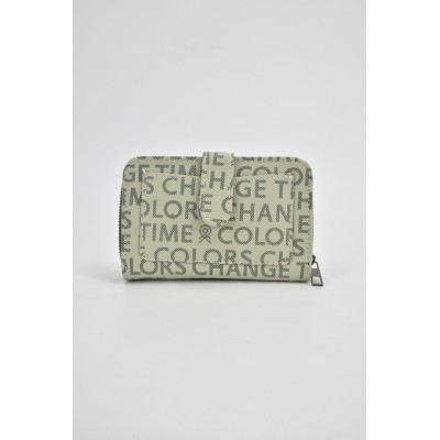 David Polo Γυναικείο Πορτοφόλι με μοτίβο γράμματα Ανοιχτό Πράσινο David Polo Γυναικείο Πορτοφόλι με μοτίβο γράμματα Ανοιχτό Πράσινο