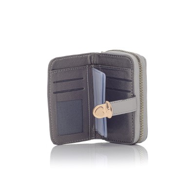 David Polo Γυναικείο Πορτοφόλι με χρυσά αξεσουάρ Ανοιχτό Γκρι David Polo Γυναικείο Πορτοφόλι με χρυσά αξεσουάρ Ανοιχτό Γκρι