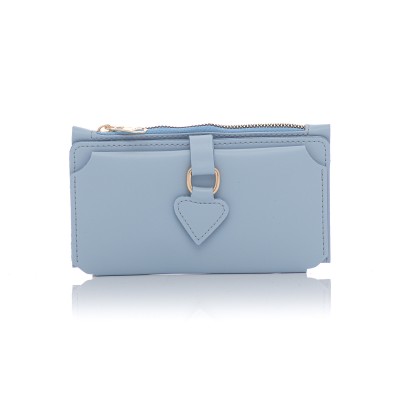 David Polo Γυναικείο Πορτοφόλι με λεπτομέρεια δερματίνης Γαλάζιο David Polo Γυναικείο Πορτοφόλι με λεπτομέρεια δερματίνης Γαλάζιο