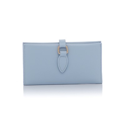 David Polo Γυναικείο Πορτοφόλι με χρυσό κρίκο στο κούμπωμα Γαλάζιο David Polo Γυναικείο Πορτοφόλι με χρυσό κρίκο στο κούμπωμα Γαλάζιο