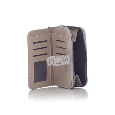 David Polo Γυναικείο Πορτοφόλι με μοτίβο γράμματα Γκρι David Polo Γυναικείο Πορτοφόλι με μοτίβο γράμματα Γκρι