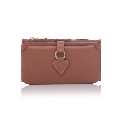 David Polo Γυναικείο Πορτοφόλι με λεπτομέρεια δερματίνης Καφέ David Polo Γυναικείο Πορτοφόλι με λεπτομέρεια δερματίνης Καφέ