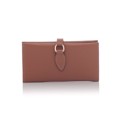 David Polo Γυναικείο Πορτοφόλι με χρυσό κρίκο στο κούμπωμα Καφέ David Polo Γυναικείο Πορτοφόλι με χρυσό κρίκο στο κούμπωμα Καφέ