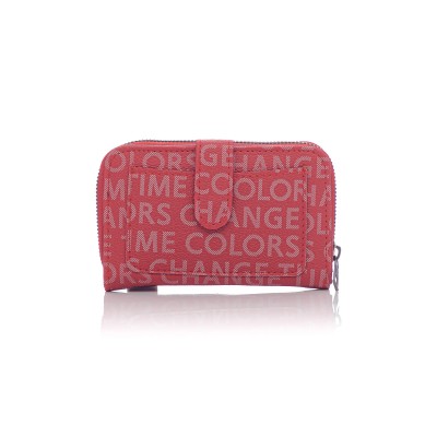 David Polo Γυναικείο Πορτοφόλι με μοτίβο γράμματα Κόκκινο David Polo Γυναικείο Πορτοφόλι με μοτίβο γράμματα Κόκκινο