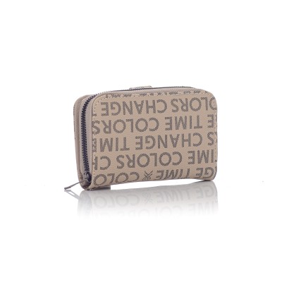 David Polo Γυναικείο Πορτοφόλι με μοτίβο γράμματα Κρεμ David Polo Γυναικείο Πορτοφόλι με μοτίβο γράμματα Κρεμ