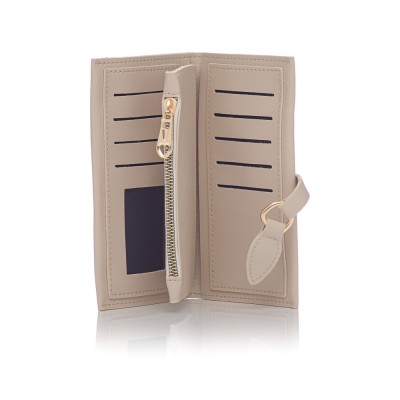 David Polo Γυναικείο Πορτοφόλι με χρυσό κρίκο στο κούμπωμα Κρεμ David Polo Γυναικείο Πορτοφόλι με χρυσό κρίκο στο κούμπωμα Κρεμ