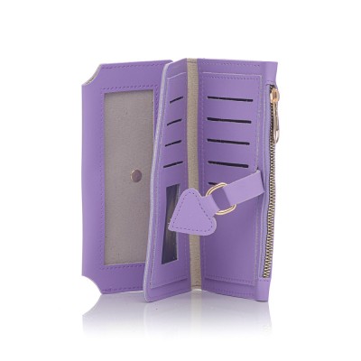 David Polo Γυναικείο Πορτοφόλι με λεπτομέρεια δερματίνης Λιλά David Polo Γυναικείο Πορτοφόλι με λεπτομέρεια δερματίνης Λιλά