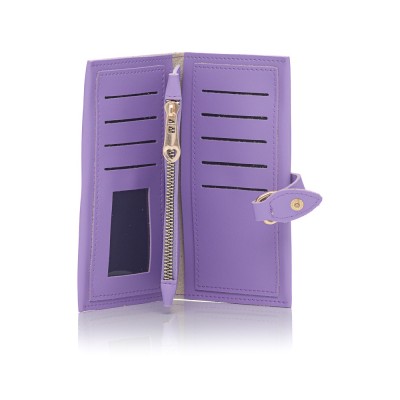 David Polo Γυναικείο Πορτοφόλι με χρυσό κρίκο στο κούμπωμα Λιλά David Polo Γυναικείο Πορτοφόλι με χρυσό κρίκο στο κούμπωμα Λιλά