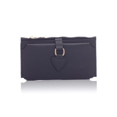 David Polo Γυναικείο Πορτοφόλι με λεπτομέρεια δερματίνης Μαύρο David Polo Γυναικείο Πορτοφόλι με λεπτομέρεια δερματίνης Μαύρο