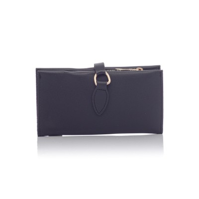 David Polo Γυναικείο Πορτοφόλι με χρυσό κρίκο στο κούμπωμα Μαύρο David Polo Γυναικείο Πορτοφόλι με χρυσό κρίκο στο κούμπωμα Μαύρο