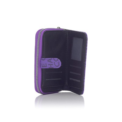 David Polo Γυναικείο Πορτοφόλι με μοτίβο γράμματα Μωβ David Polo Γυναικείο Πορτοφόλι με μοτίβο γράμματα Μωβ