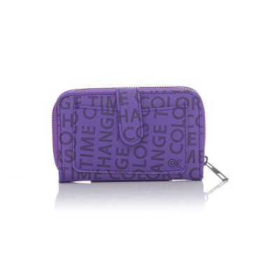 David Polo Γυναικείο Πορτοφόλι με μοτίβο γράμματα Μωβ David Polo Γυναικείο Πορτοφόλι με μοτίβο γράμματα Μωβ