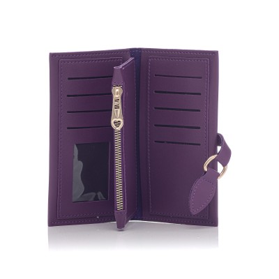 David Polo Γυναικείο Πορτοφόλι με χρυσό κρίκο στο κούμπωμα Μωβ David Polo Γυναικείο Πορτοφόλι με χρυσό κρίκο στο κούμπωμα Μωβ