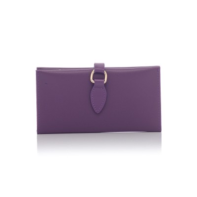 David Polo Γυναικείο Πορτοφόλι με χρυσό κρίκο στο κούμπωμα Μωβ David Polo Γυναικείο Πορτοφόλι με χρυσό κρίκο στο κούμπωμα Μωβ