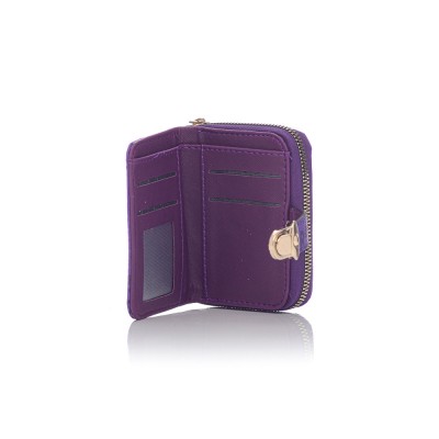 David Polo Γυναικείο Πορτοφόλι με δυο θήκες Μωβ David Polo Γυναικείο Πορτοφόλι με δυο θήκες Μωβ