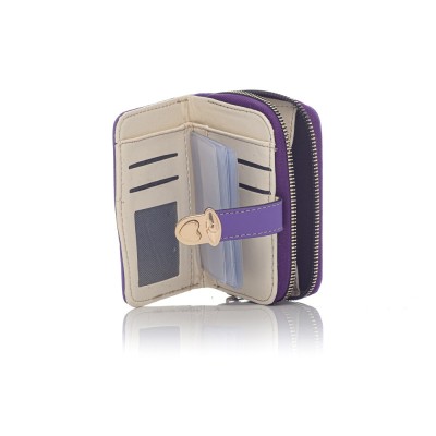 David Polo Γυναικείο Πορτοφόλι με χρυσά αξεσουάρ Μωβ David Polo Γυναικείο Πορτοφόλι με χρυσά αξεσουάρ Μωβ