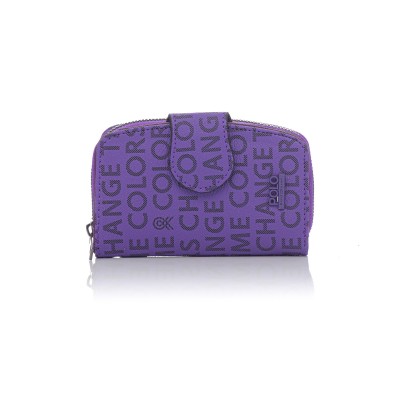 David Polo Γυναικείο Πορτοφόλι με εξωτερική θήκη Μωβ David Polo Γυναικείο Πορτοφόλι με εξωτερική θήκη Μωβ