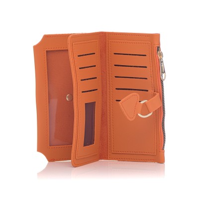 David Polo Γυναικείο Πορτοφόλι με λεπτομέρεια δερματίνης Πορτοκαλί David Polo Γυναικείο Πορτοφόλι με λεπτομέρεια δερματίνης Πορτοκαλί