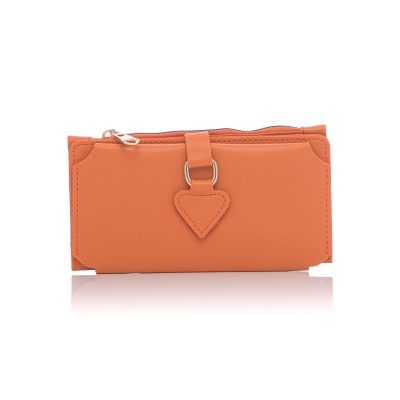 David Polo Γυναικείο Πορτοφόλι με λεπτομέρεια δερματίνης Πορτοκαλί David Polo Γυναικείο Πορτοφόλι με λεπτομέρεια δερματίνης Πορτοκαλί