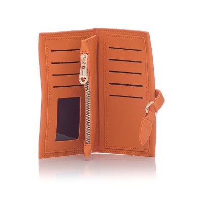 David Polo Γυναικείο Πορτοφόλι με χρυσό κρίκο στο κούμπωμα Πορτοκαλί David Polo Γυναικείο Πορτοφόλι με χρυσό κρίκο στο κούμπωμα Πορτοκαλί