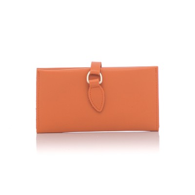 David Polo Γυναικείο Πορτοφόλι με χρυσό κρίκο στο κούμπωμα Πορτοκαλί David Polo Γυναικείο Πορτοφόλι με χρυσό κρίκο στο κούμπωμα Πορτοκαλί