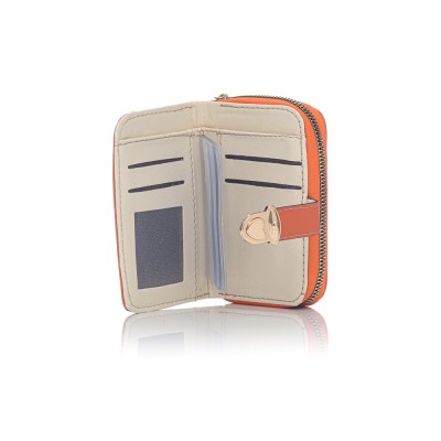 David Polo Γυναικείο Πορτοφόλι με χρυσά αξεσουάρ Πορτοκαλί David Polo Γυναικείο Πορτοφόλι με χρυσά αξεσουάρ Πορτοκαλί