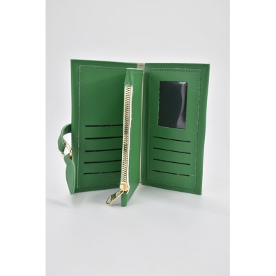 David Polo Γυναικείο Πορτοφόλι με λεπτομέρεια δερματίνης Πράσινο David Polo Γυναικείο Πορτοφόλι με λεπτομέρεια δερματίνης Πράσινο