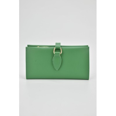 David Polo Γυναικείο Πορτοφόλι με λεπτομέρεια δερματίνης Πράσινο David Polo Γυναικείο Πορτοφόλι με λεπτομέρεια δερματίνης Πράσινο