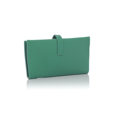 David Polo Γυναικείο Πορτοφόλι με χρυσό κρίκο στο κούμπωμα Πράσινο David Polo Γυναικείο Πορτοφόλι με χρυσό κρίκο στο κούμπωμα Πράσινο