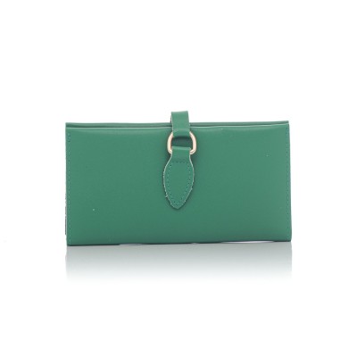 David Polo Γυναικείο Πορτοφόλι με χρυσό κρίκο στο κούμπωμα Πράσινο David Polo Γυναικείο Πορτοφόλι με χρυσό κρίκο στο κούμπωμα Πράσινο