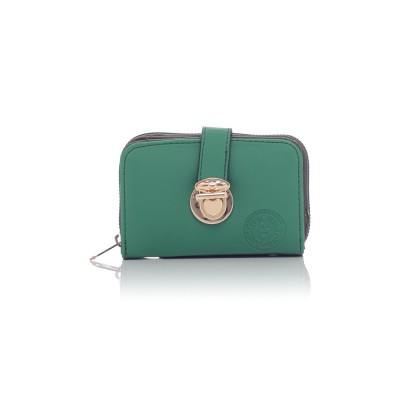 David Polo Γυναικείο Πορτοφόλι με χρυσά αξεσουάρ Πράσινο David Polo Γυναικείο Πορτοφόλι με χρυσά αξεσουάρ Πράσινο