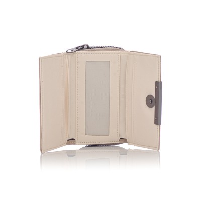David Polo Γυναικείο Πορτοφόλι μεταλλική λεπτομέρεια στο κλείσιμο Κρεμ David Polo Γυναικείο Πορτοφόλι μεταλλική λεπτομέρεια στο κλείσιμο Κρεμ