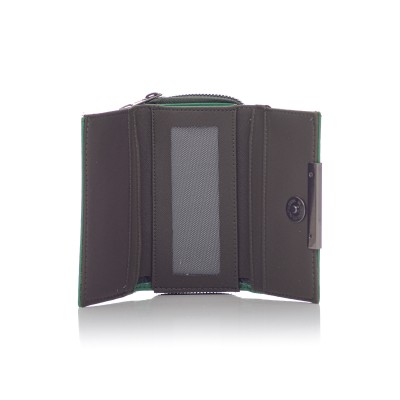 David Polo Γυναικείο Πορτοφόλι μεταλλική λεπτομέρεια στο κλείσιμο Πράσινο David Polo Γυναικείο Πορτοφόλι μεταλλική λεπτομέρεια στο κλείσιμο Πράσινο